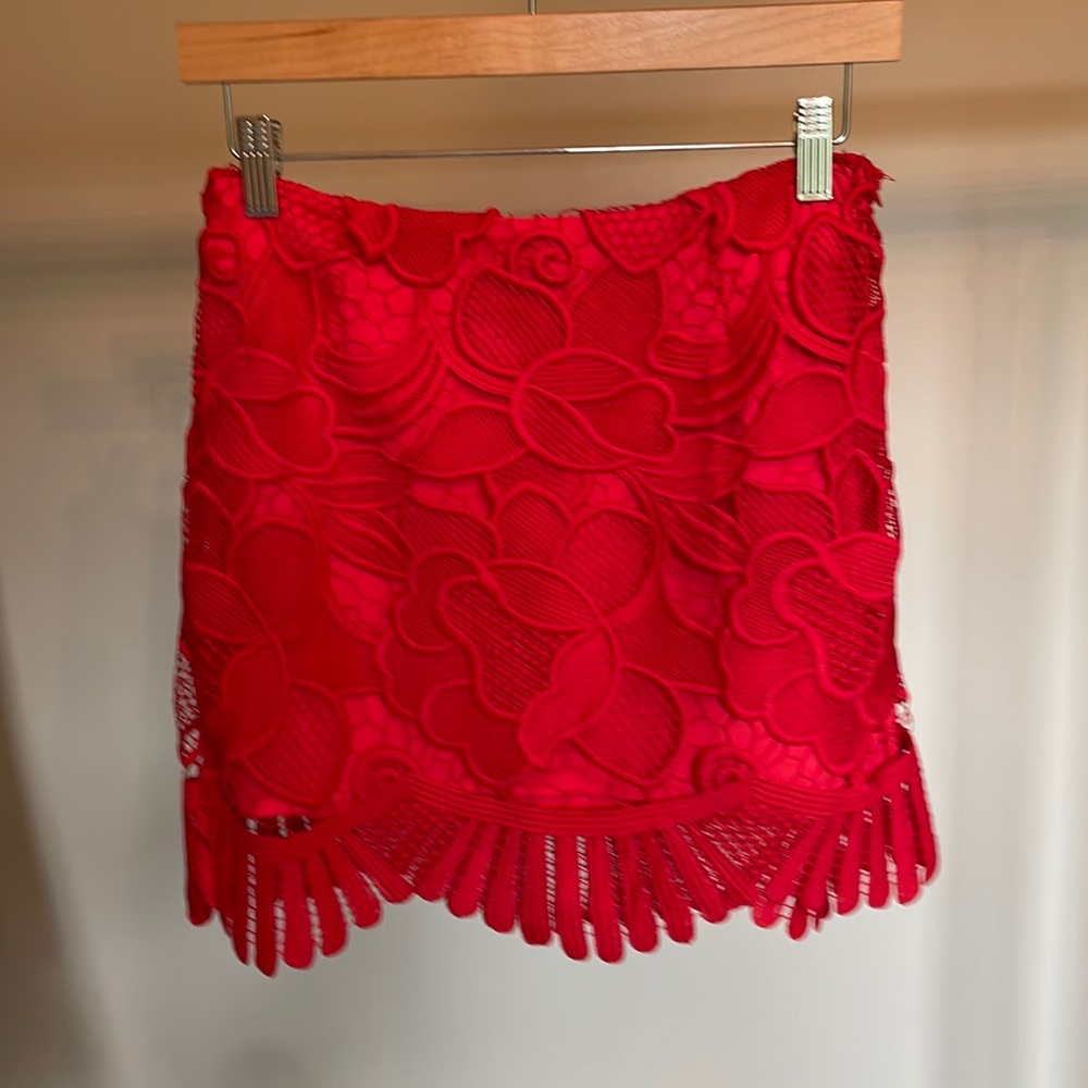 Lovers and Friends NWOT Red Skirt.  Size Small